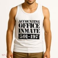 Accounting Office Inmate Jail Halloween Costume Accountant Tank Top thumb 3