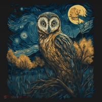 An Owl In The Night Forest Painting Tote Bag thumb 4