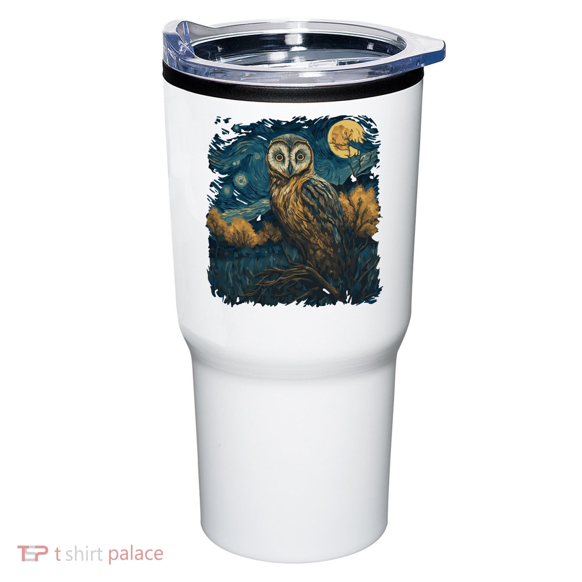 An Owl In The Night Forest Painting Tumbler