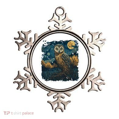An Owl In The Night Forest Painting Ornament