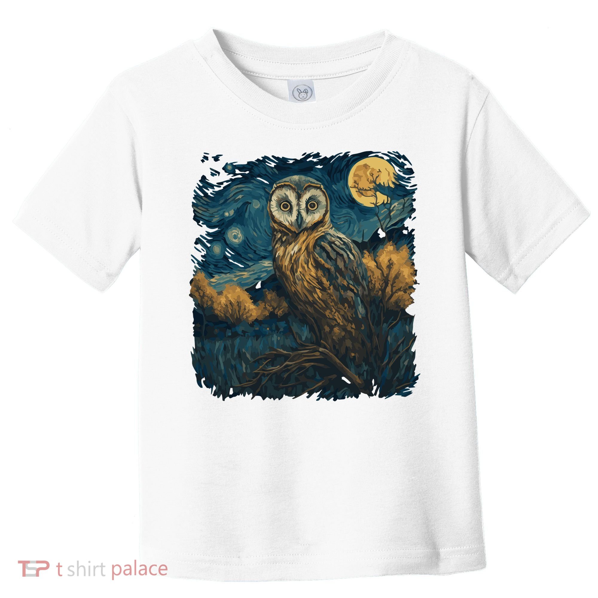 An Owl In The Night Forest Painting Toddler T-Shirt