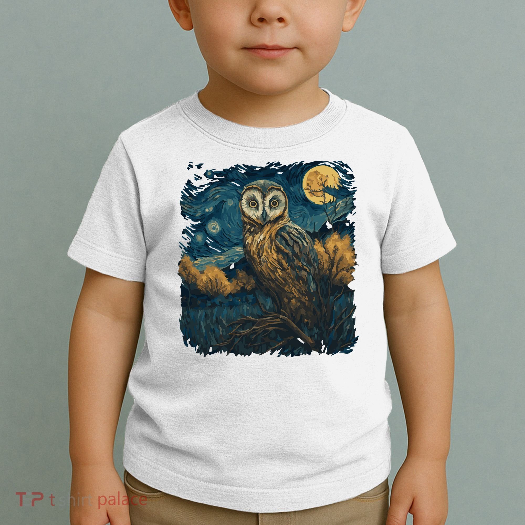 An Owl In The Night Forest Painting Toddler T-Shirt