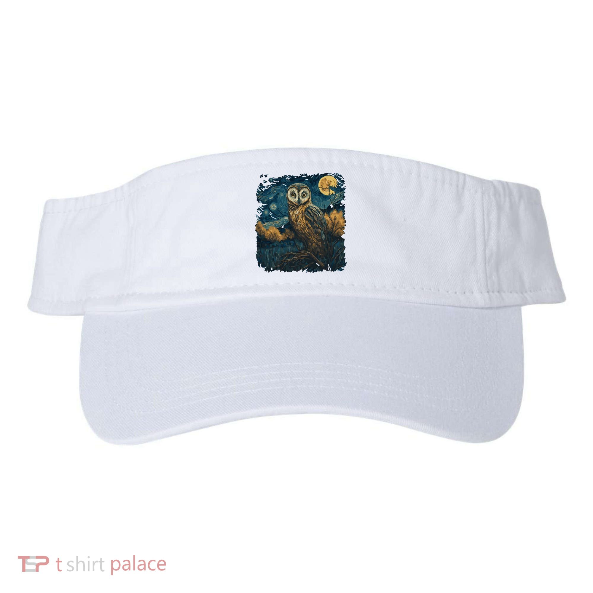 An Owl In The Night Forest Painting Visor