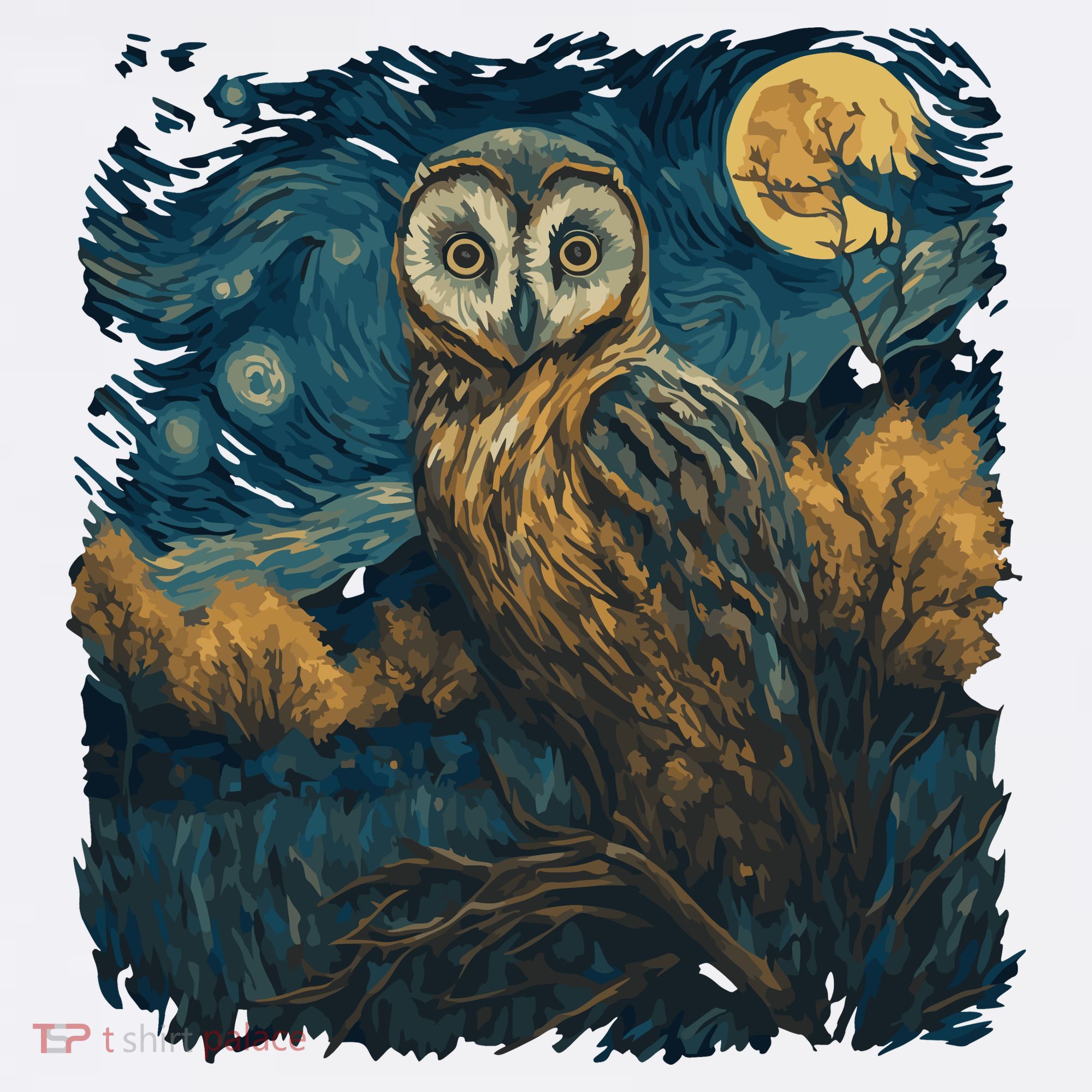 An Owl In The Night Forest Painting Kids Sweatshirt
