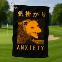 Anxiety Opossum Japanese Golf Towel thumb 1