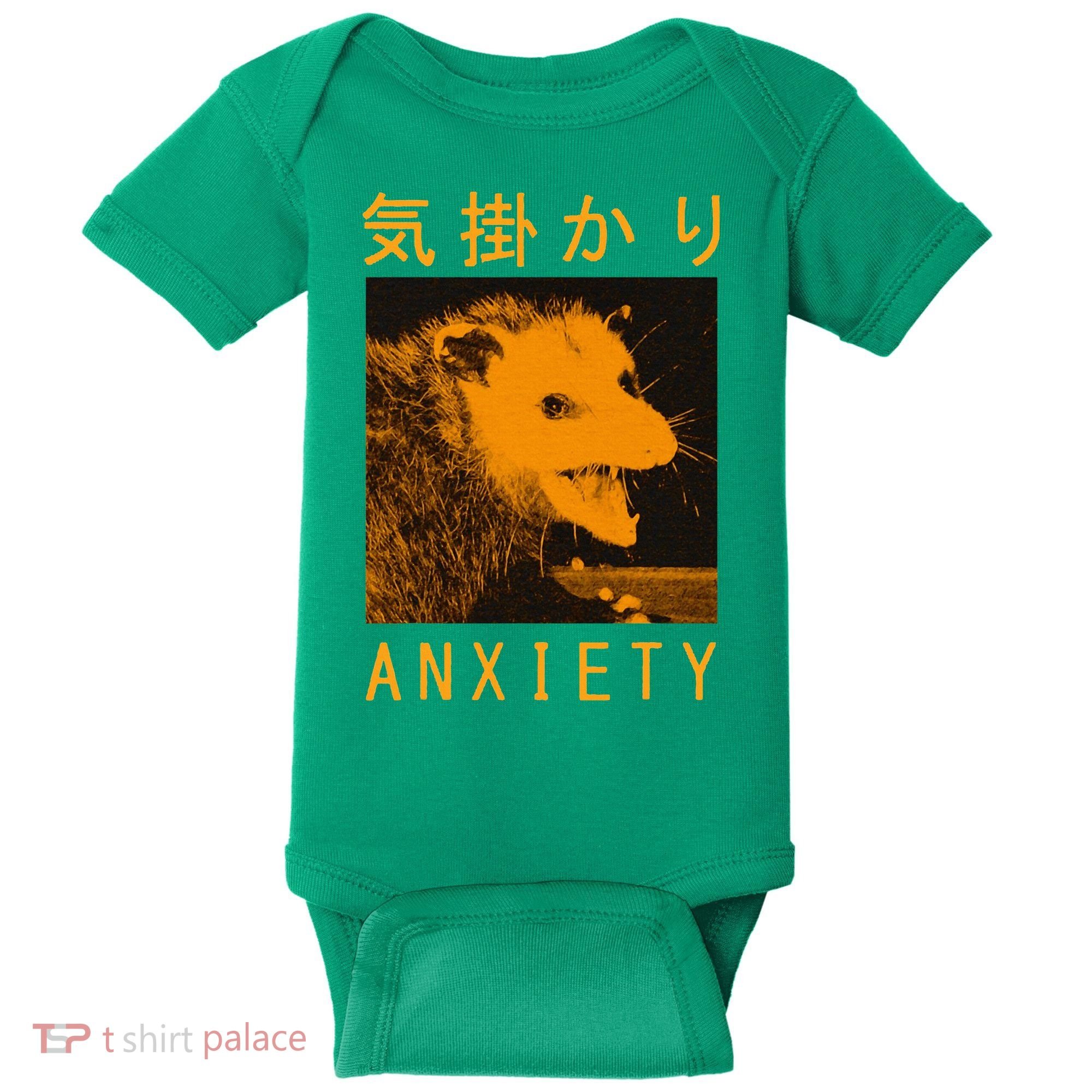 Anxiety Opossum Japanese Baby Bodysuit