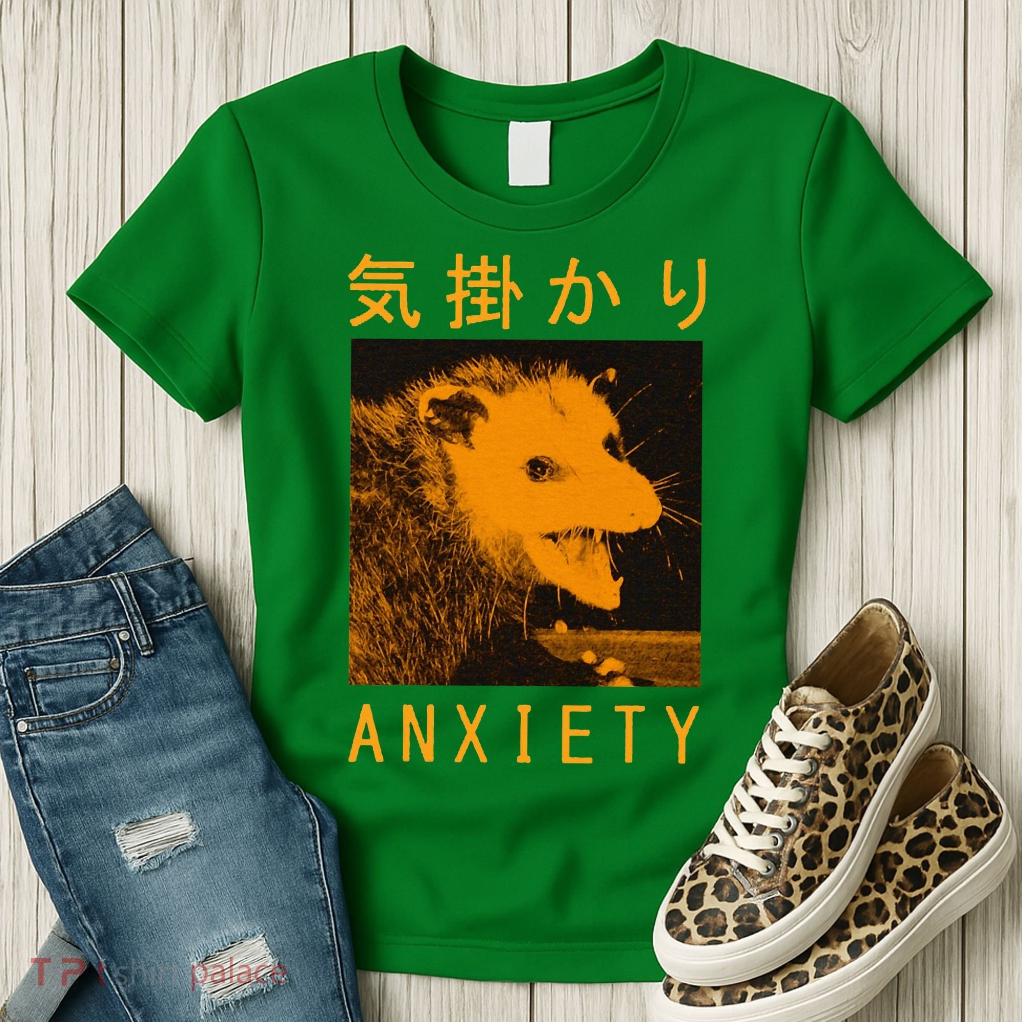 Anxiety Opossum Japanese Women's T-Shirt