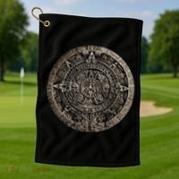 Aztec Or Mayan Calendar Maya Golf Towel thumb 1