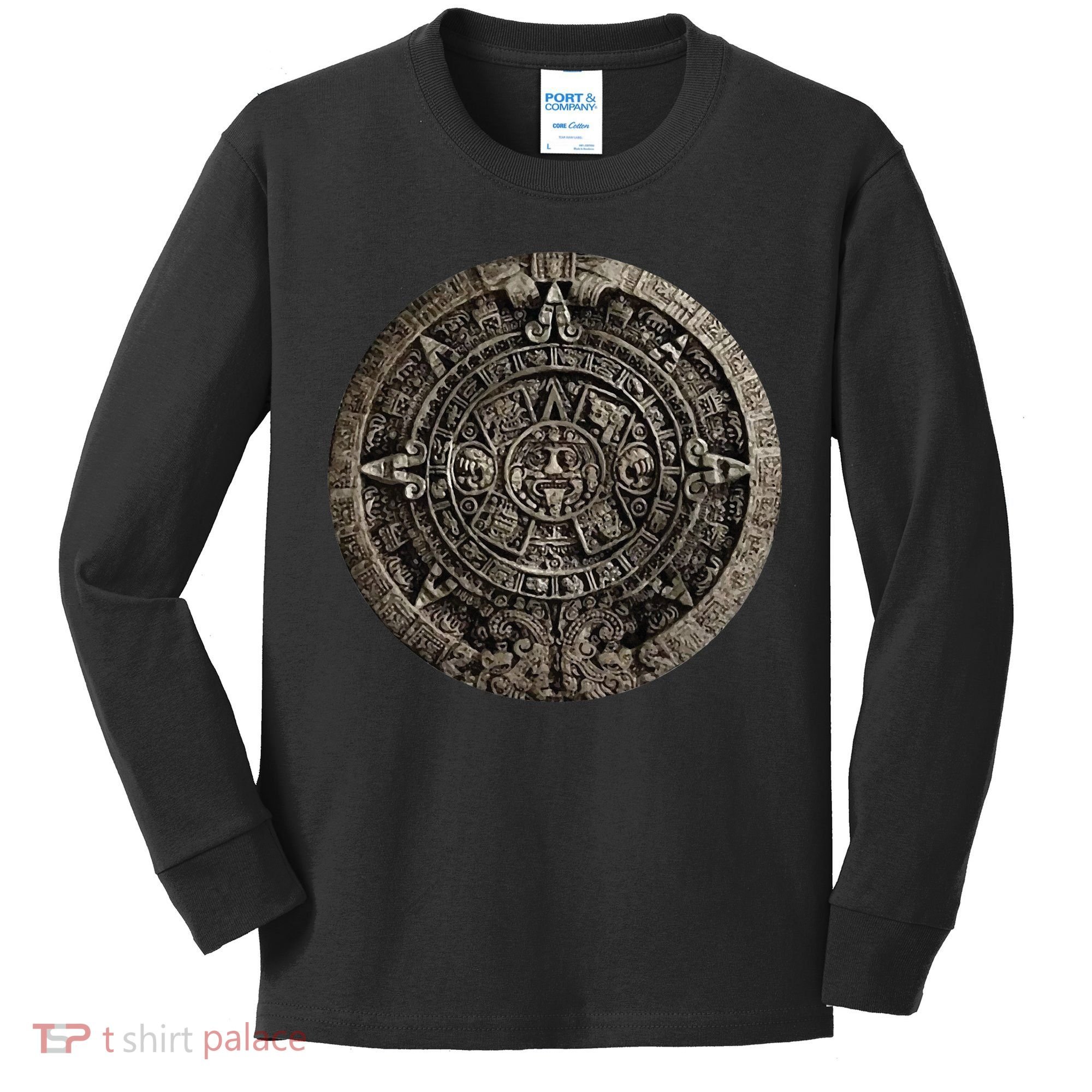 Aztec Or Mayan Calendar Maya Kids Long Sleeve Shirt