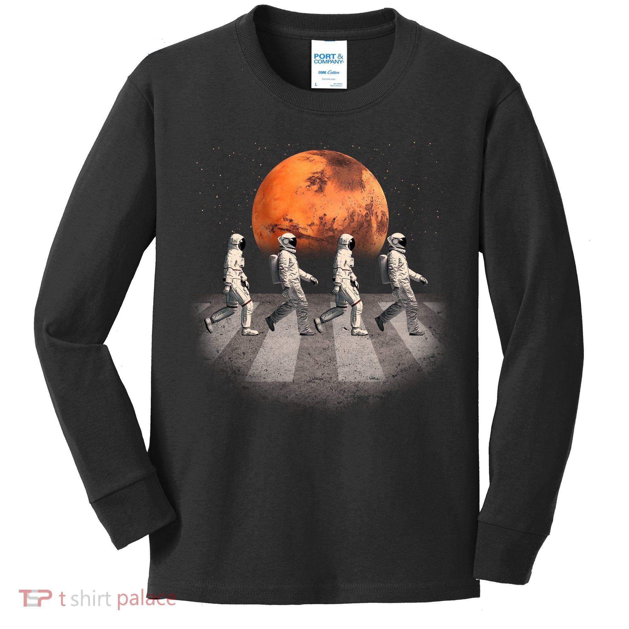 Astronauts Occupy Mars Crosswalk Kids Long Sleeve Shirt