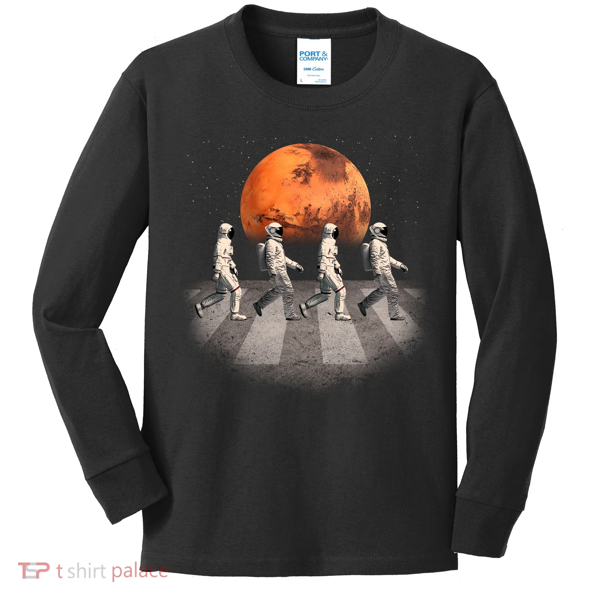 Astronauts Occupy Mars Crosswalk Kids Long Sleeve Shirt