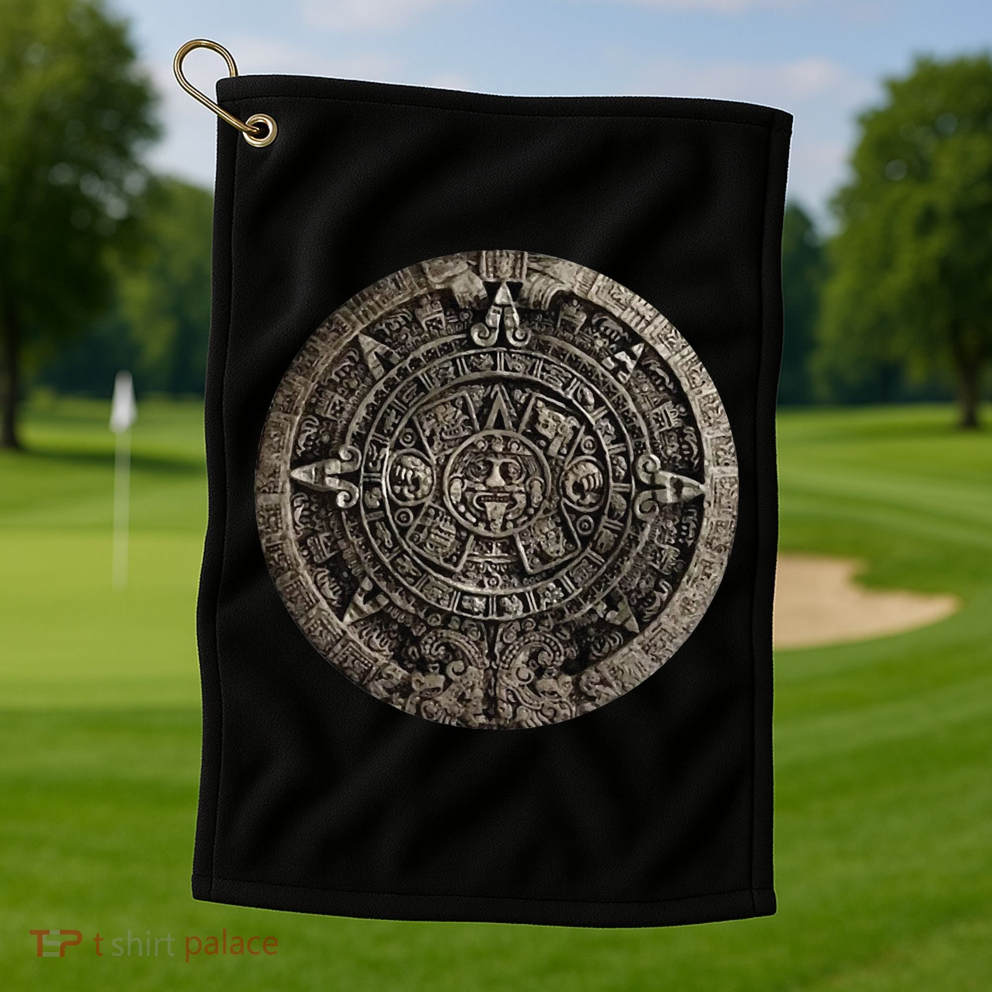 Aztec Or Mayan Calendar Maya Men Women Kids Golf Towel