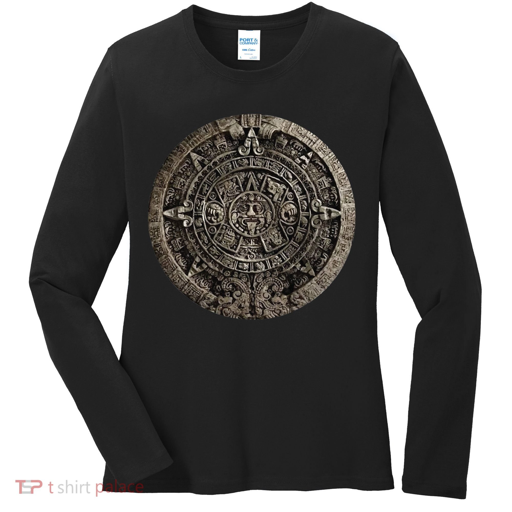 Aztec Or Mayan Calendar Maya Men Women Kids Women's Long Sleeve Shirt