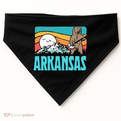 Arkansas Ozark Mountains Bluegrass Banjo Bear USA-Made Doggie Bandana