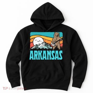 Arkansas Ozark Mountains Bluegrass Banjo Bear Hoodie