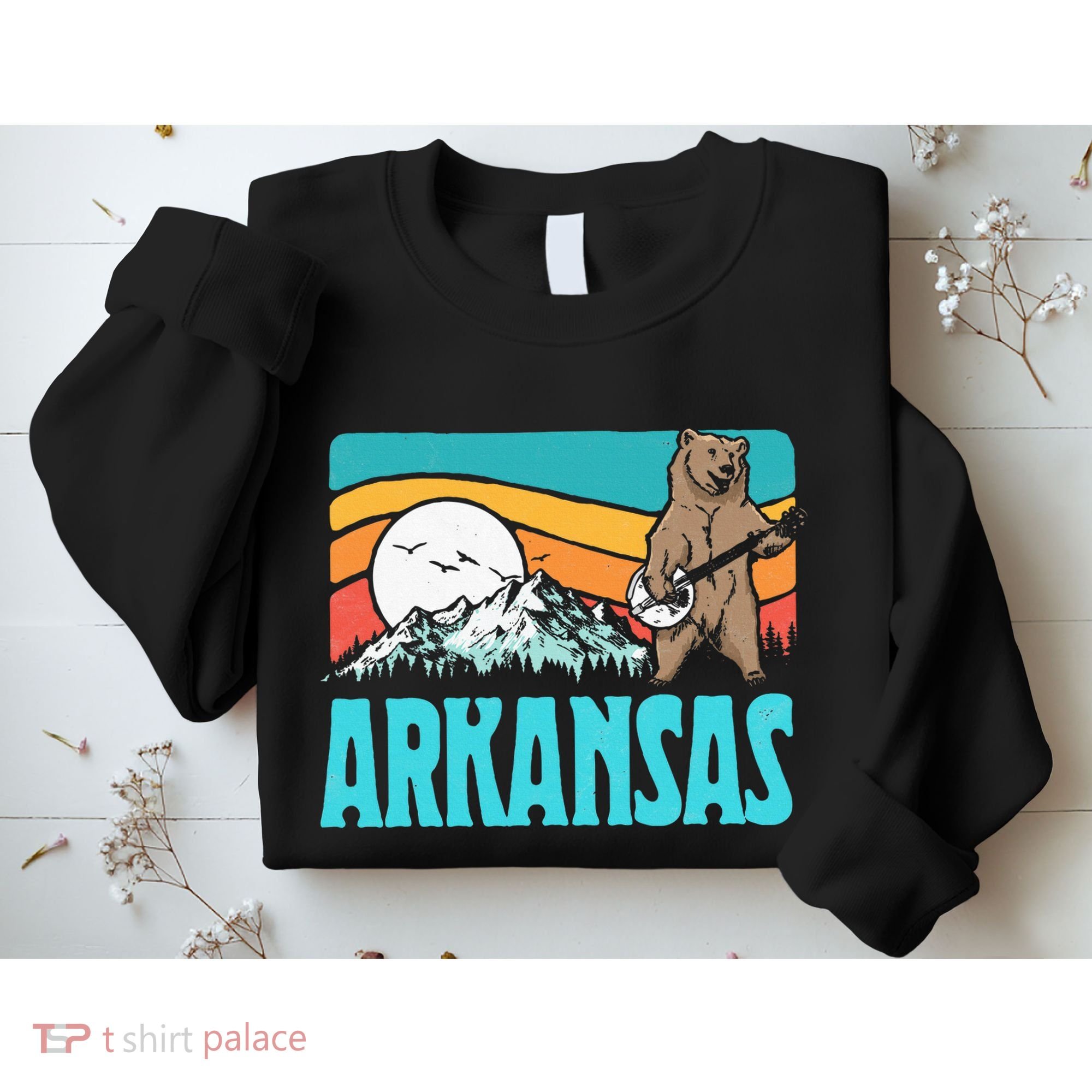 Arkansas Ozark Mountains Bluegrass Banjo Bear Sweatshirt