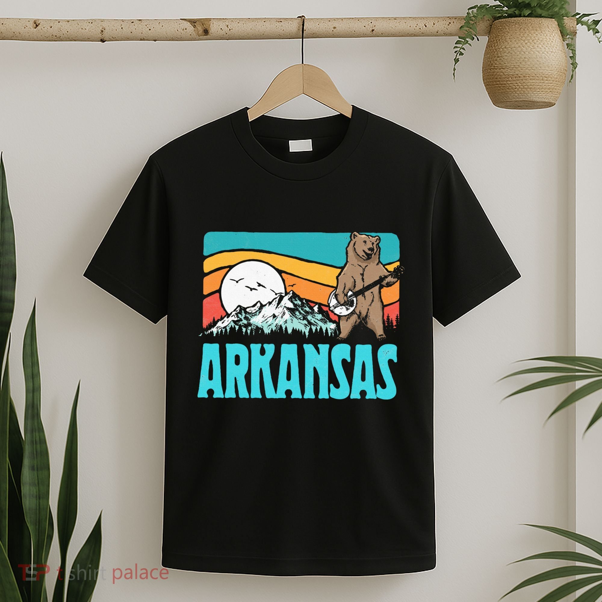 Arkansas Ozark Mountains Bluegrass Banjo Bear T-Shirt