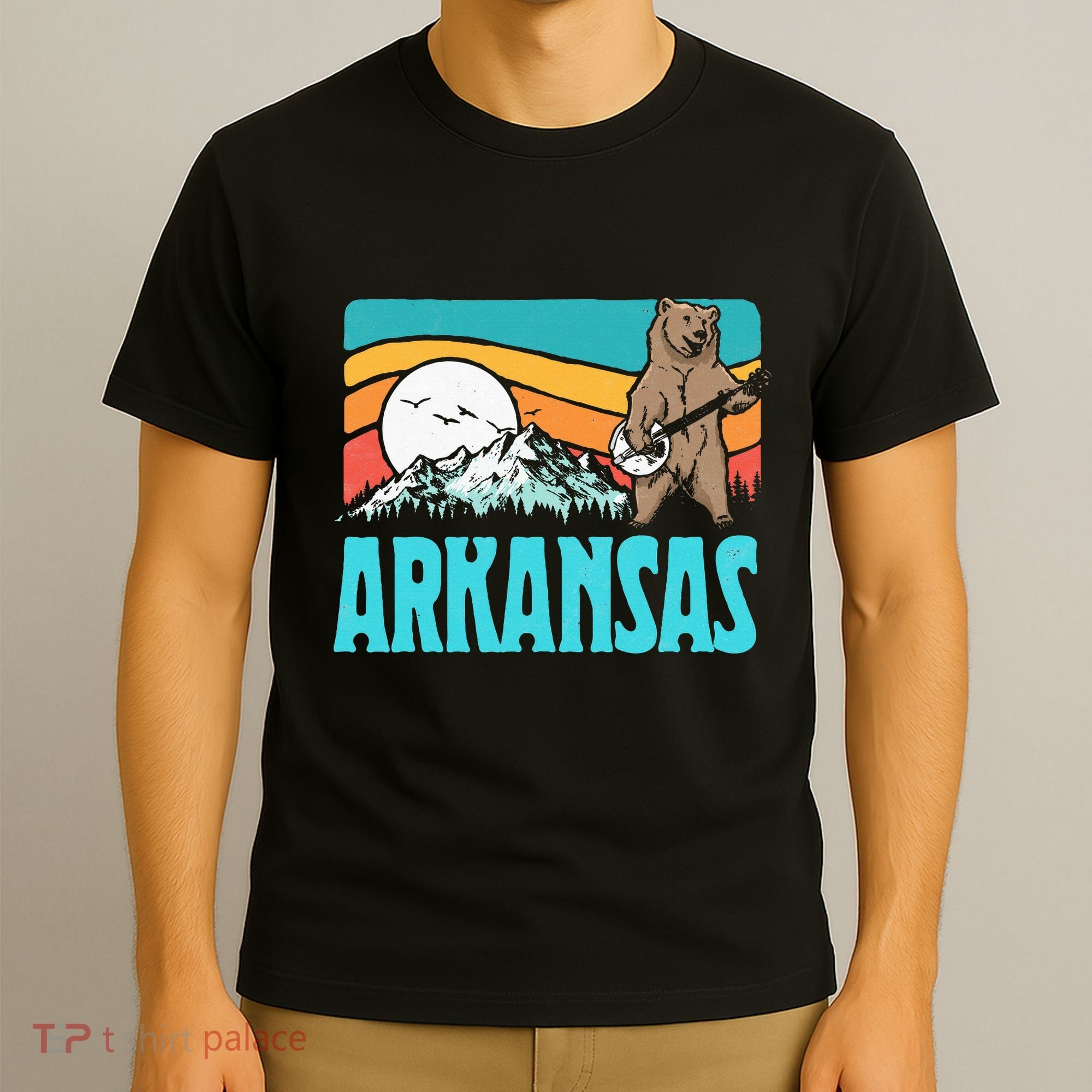 Arkansas Ozark Mountains Bluegrass Banjo Bear T-Shirt