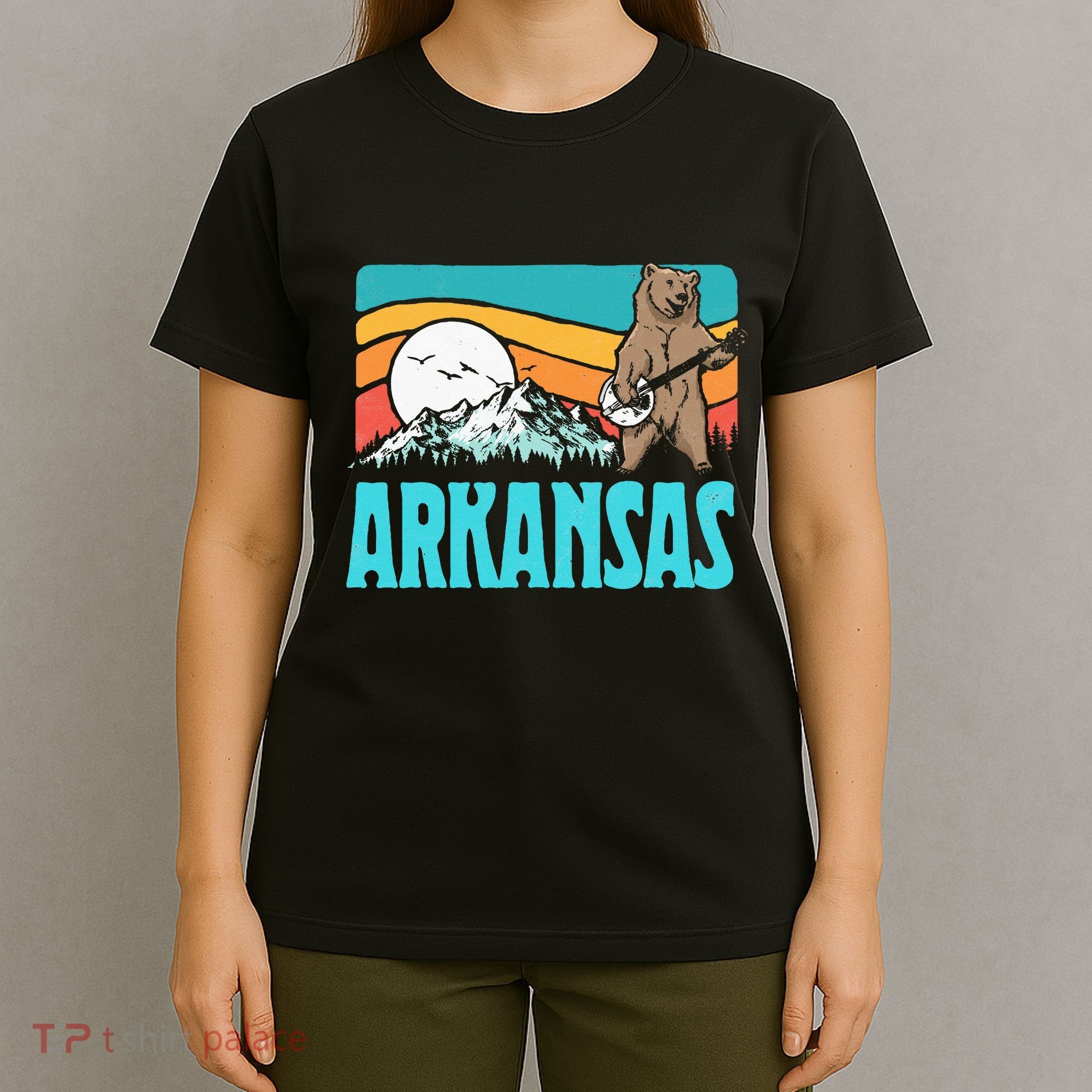 Arkansas Ozark Mountains Bluegrass Banjo Bear T-Shirt