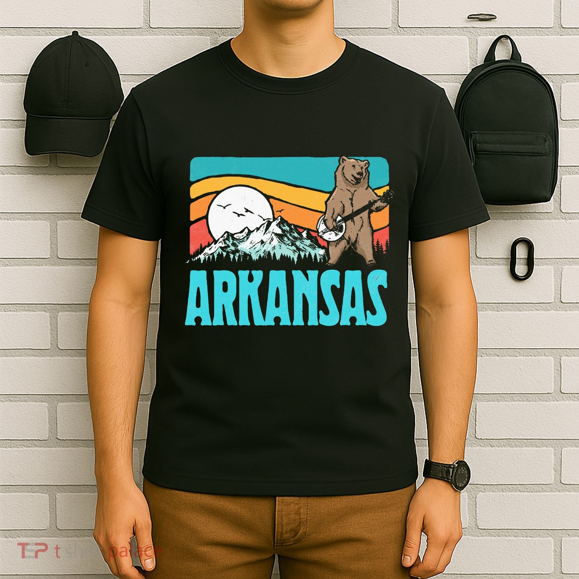 Arkansas Ozark Mountains Bluegrass Banjo Bear T-Shirt