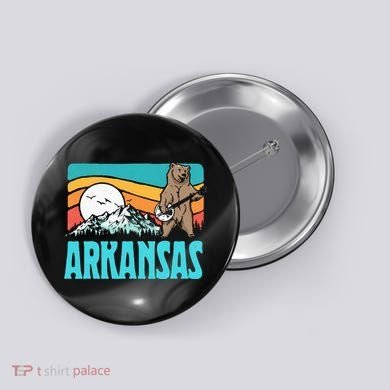 Arkansas Ozark Mountains Bluegrass Banjo Bear Button