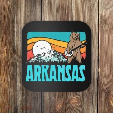 Arkansas Ozark Mountains Bluegrass Banjo Bear Coaster