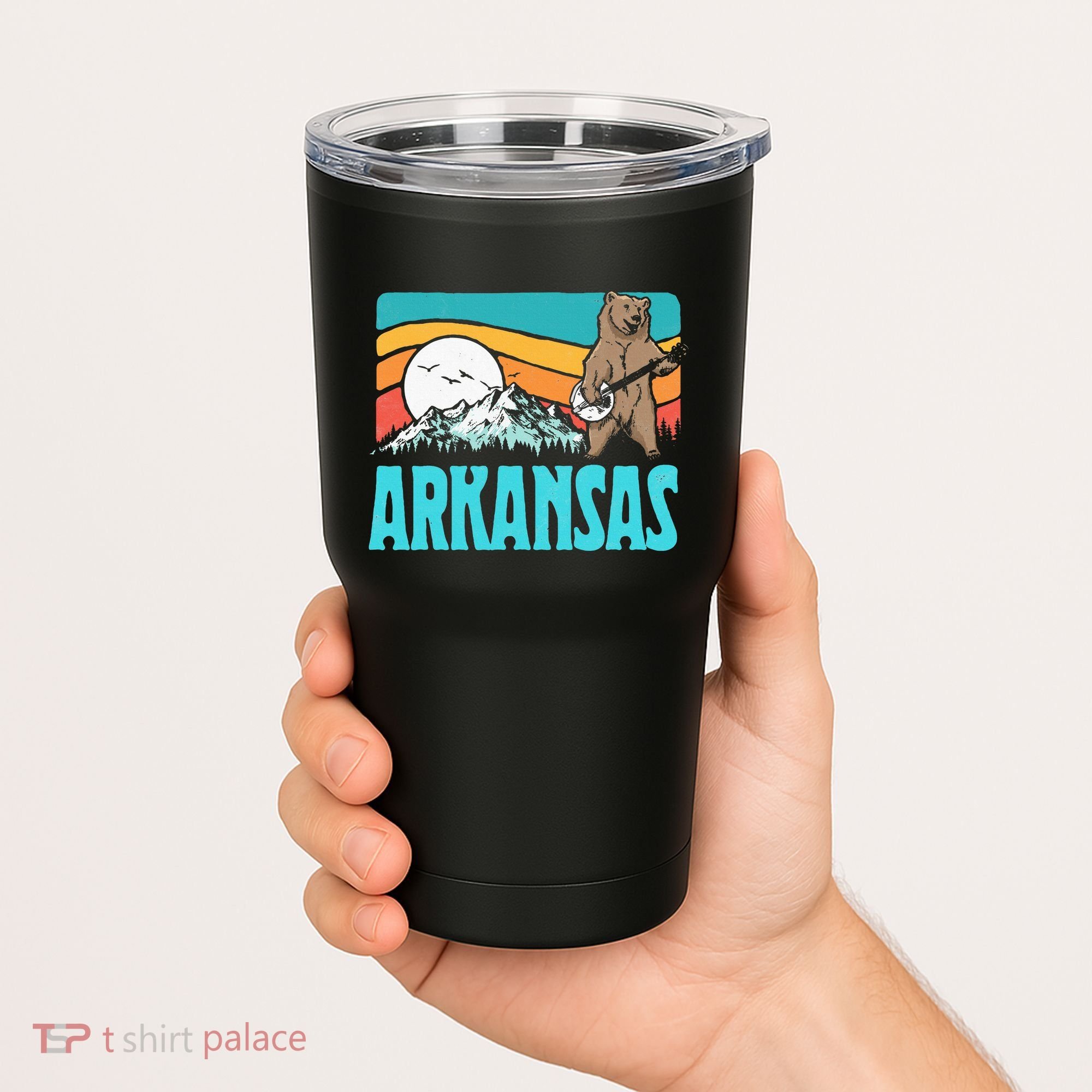 Arkansas Ozark Mountains Bluegrass Banjo Bear Tumbler