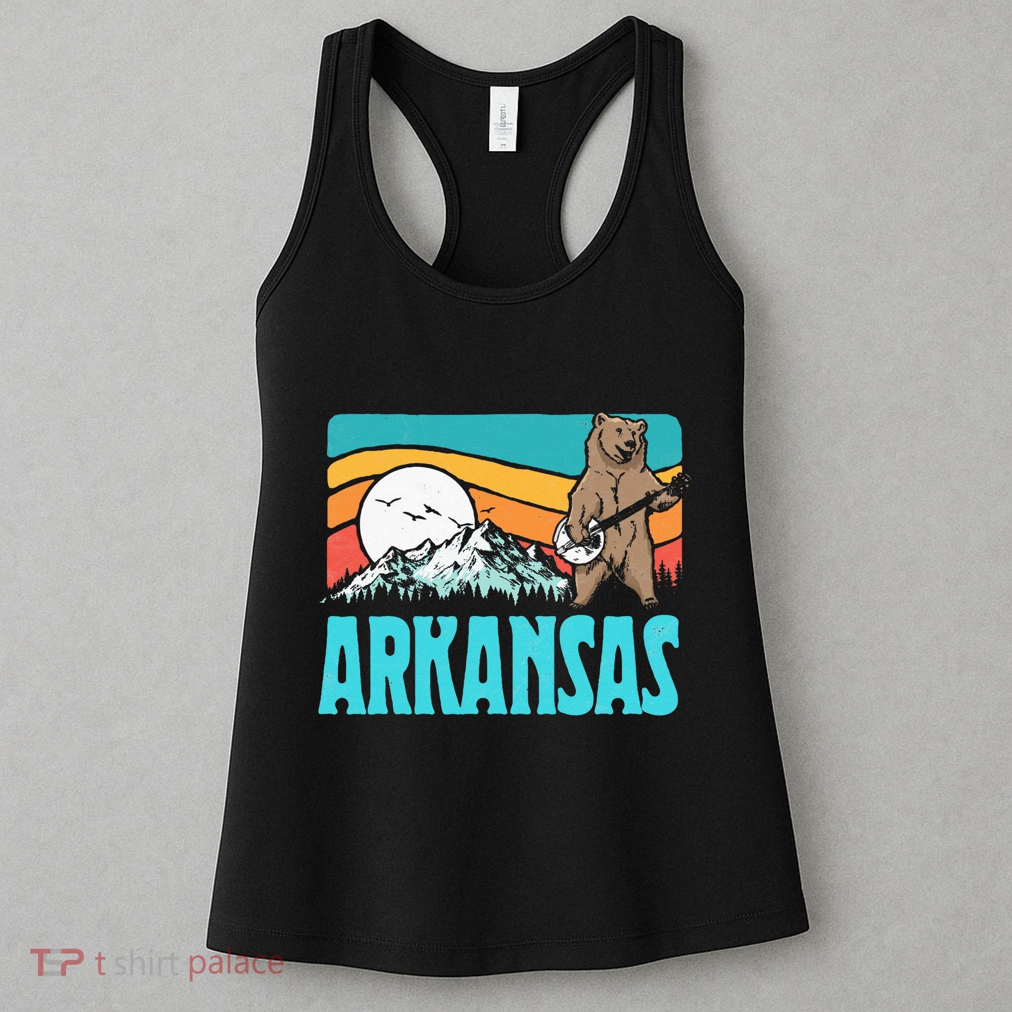 Arkansas Ozark Mountains Bluegrass Banjo Bear Women's Tank Top