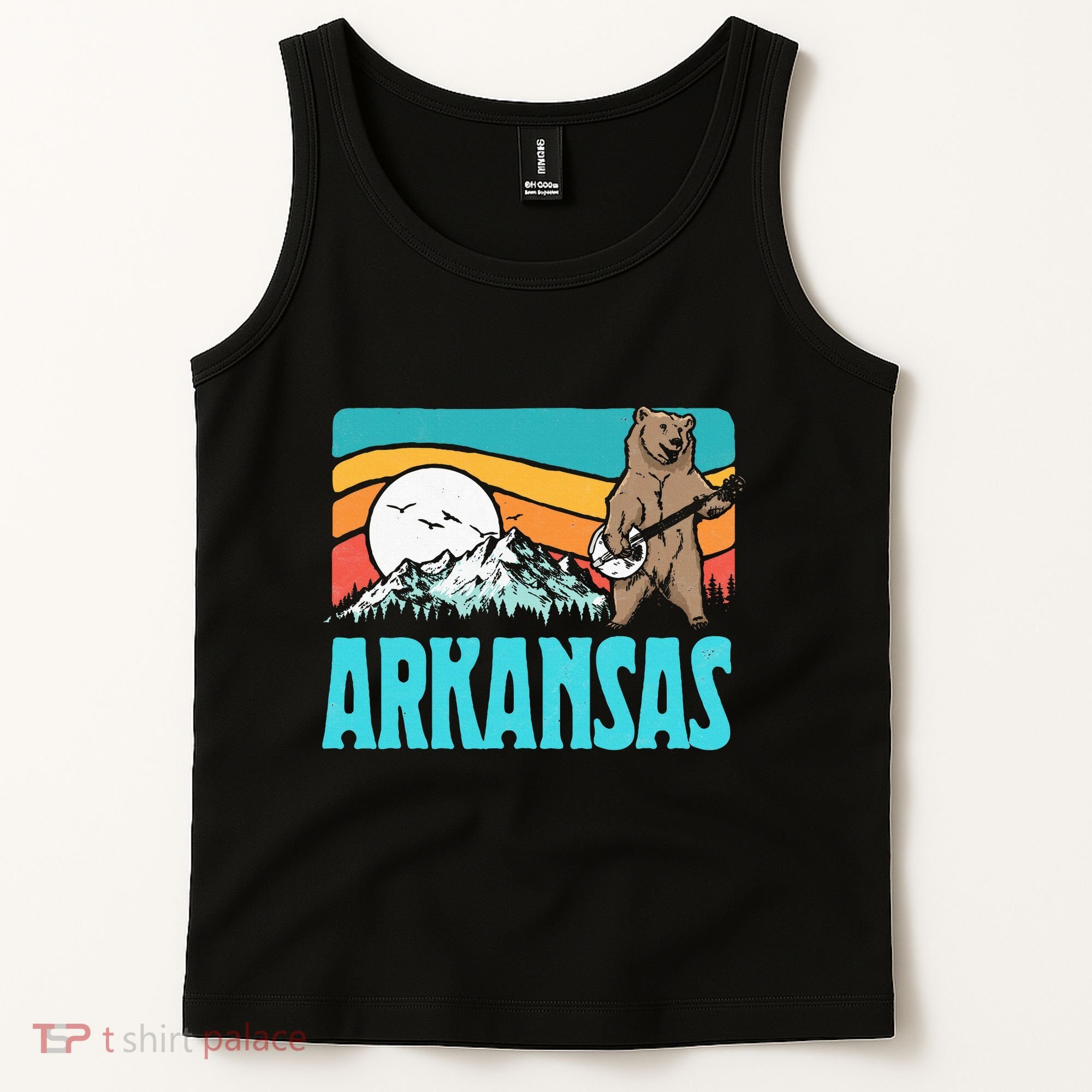 Arkansas Ozark Mountains Bluegrass Banjo Bear Tank Top