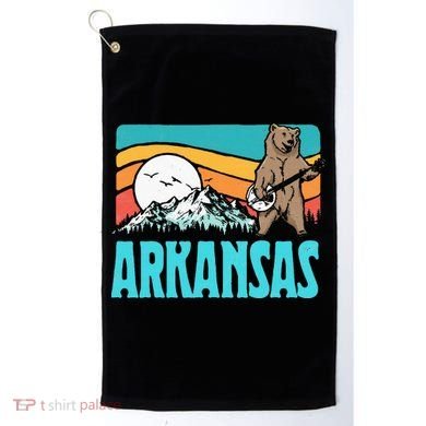 Arkansas Ozark Mountains Bluegrass Banjo Bear Golf Towel