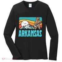 Arkansas Ozark Mountains Bluegrass Banjo Bear Women's Long Sleeve Shirt thumb 0