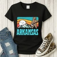 Arkansas Ozark Mountains Bluegrass Banjo Bear Women's T-Shirt thumb 3