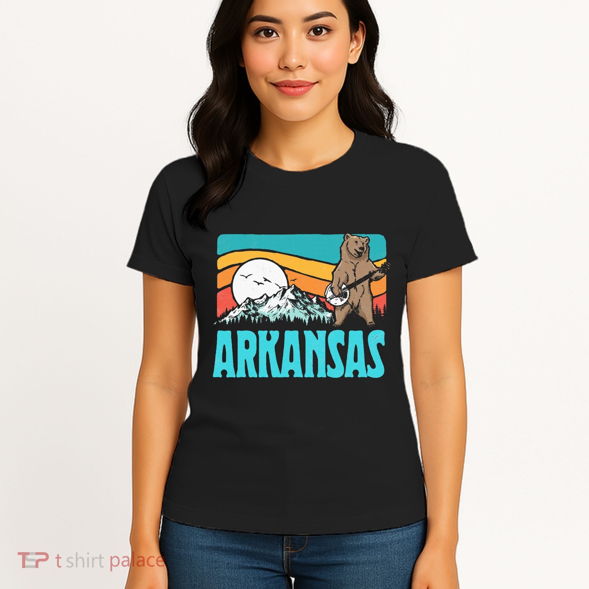 Arkansas Ozark Mountains Bluegrass Banjo Bear Women's T-Shirt