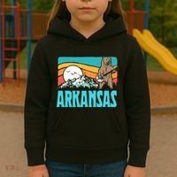 Arkansas Ozark Mountains Bluegrass Banjo Bear Kids Hoodie thumb 3