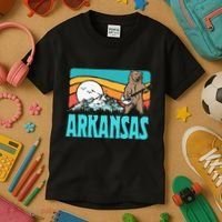 Arkansas Ozark Mountains Bluegrass Banjo Bear Kids T-Shirt thumb 3