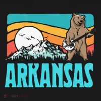 Arkansas Ozark Mountains Bluegrass Banjo Bear Kids T-Shirt thumb 4