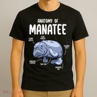 Anatomy Of Manatee Funny Sea Animal Chubby Manatee Lovers T-Shirt thumb 3