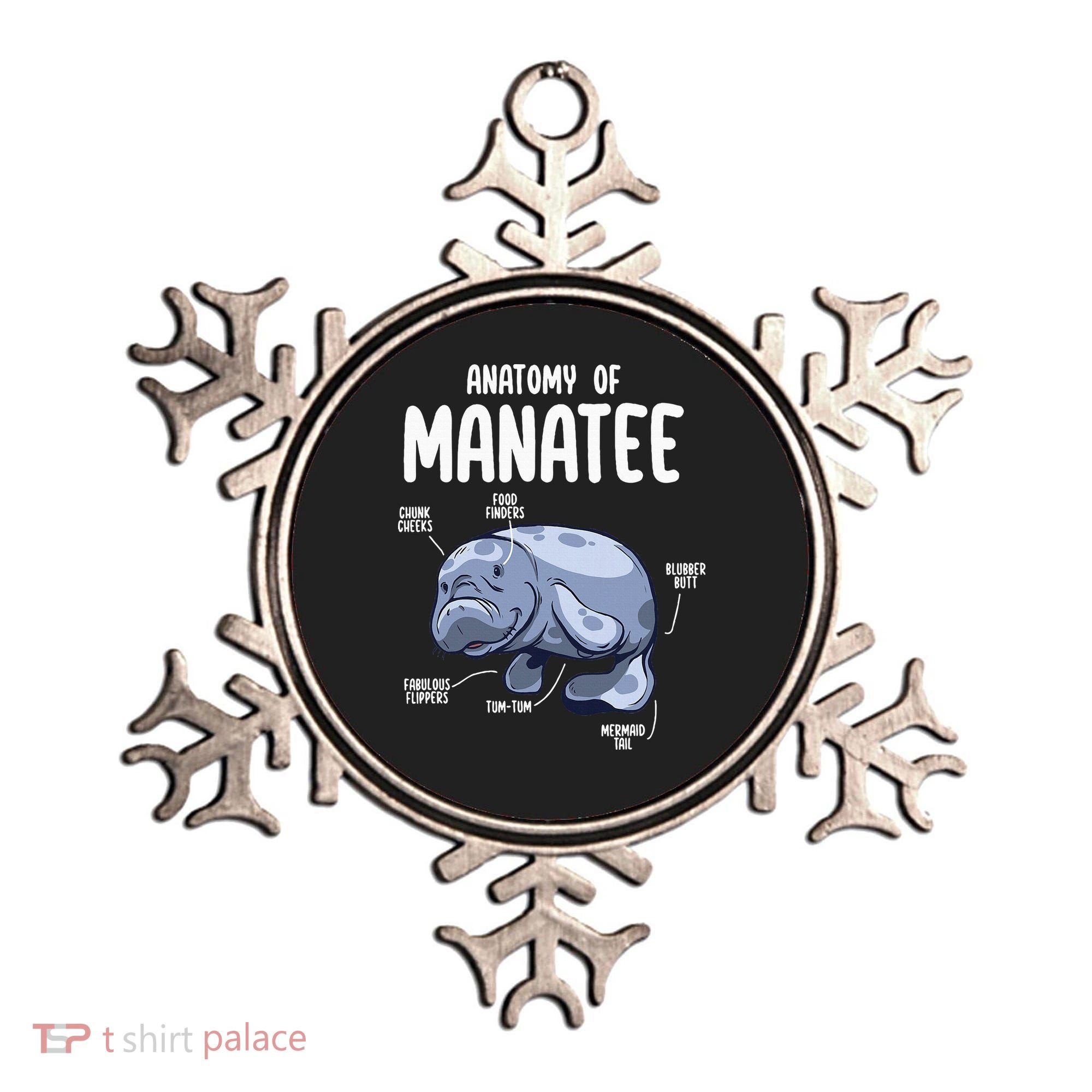 Anatomy Of Manatee Funny Sea Animal Chubby Manatee Lovers Ornament