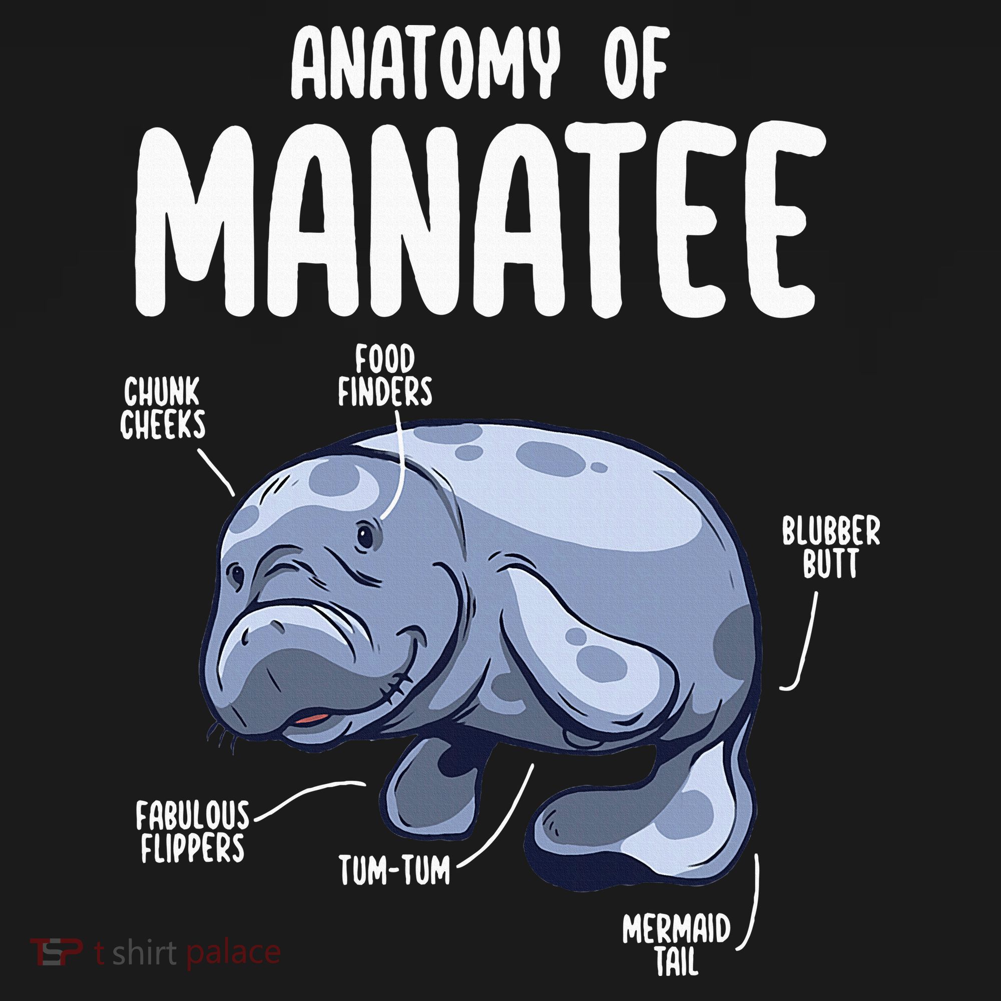 Anatomy Of Manatee Funny Sea Animal Chubby Manatee Lovers Ornament