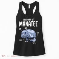 Anatomy Of Manatee Funny Sea Animal Chubby Manatee Lovers Women's Tank Top thumb 0