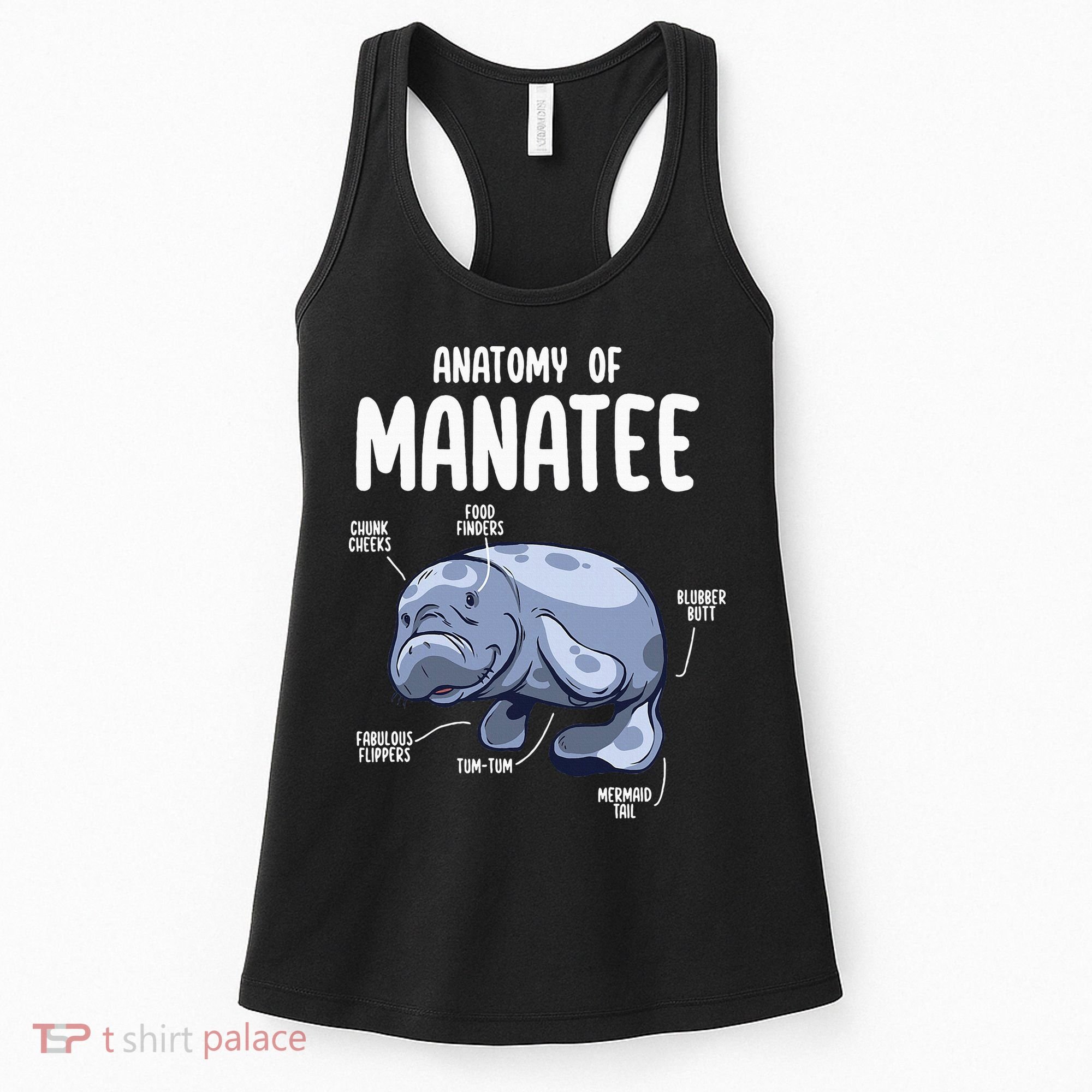 Anatomy Of Manatee Funny Sea Animal Chubby Manatee Lovers Women's Tank Top