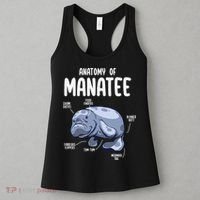 Anatomy Of Manatee Funny Sea Animal Chubby Manatee Lovers Women's Tank Top thumb 3