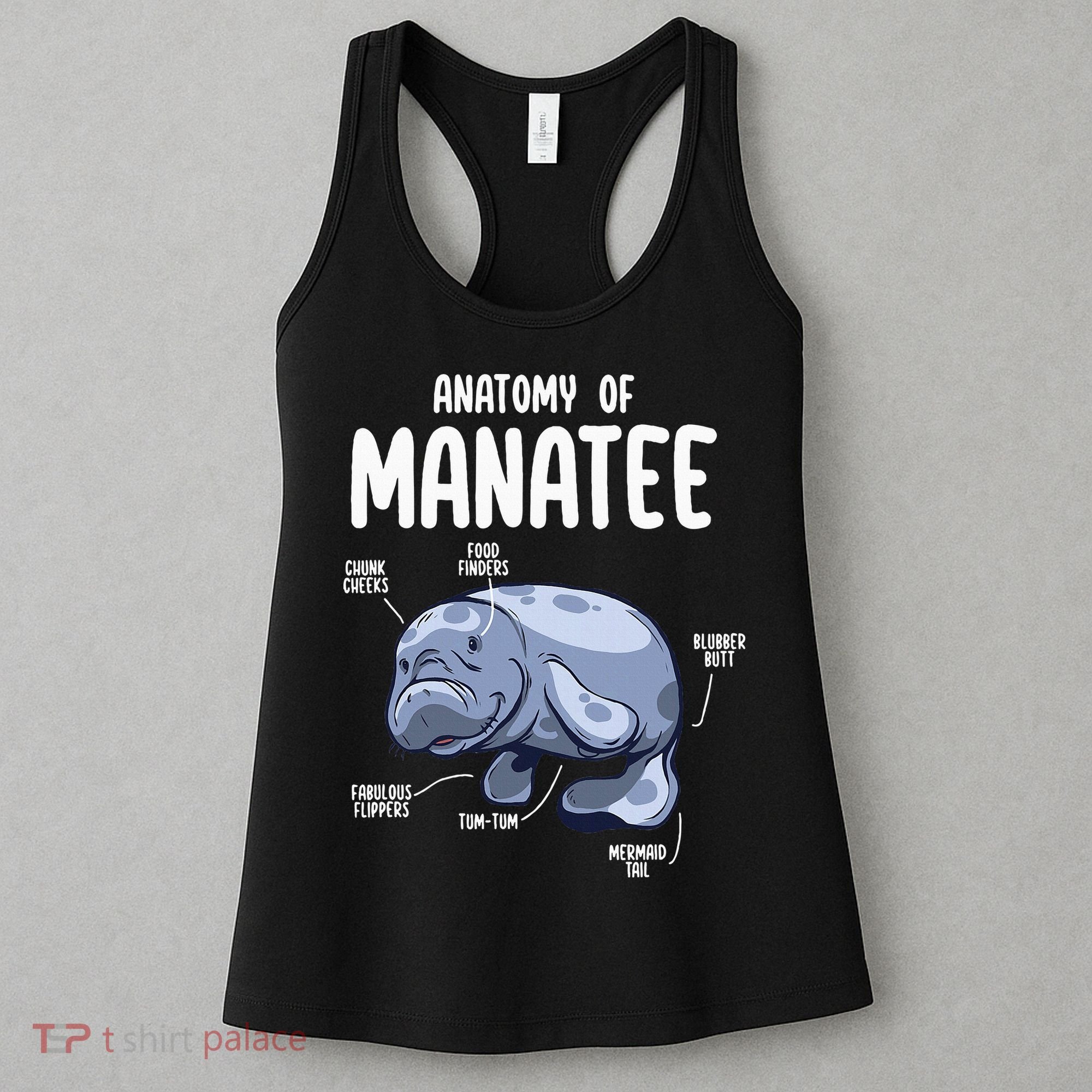 Anatomy Of Manatee Funny Sea Animal Chubby Manatee Lovers Women's Tank Top