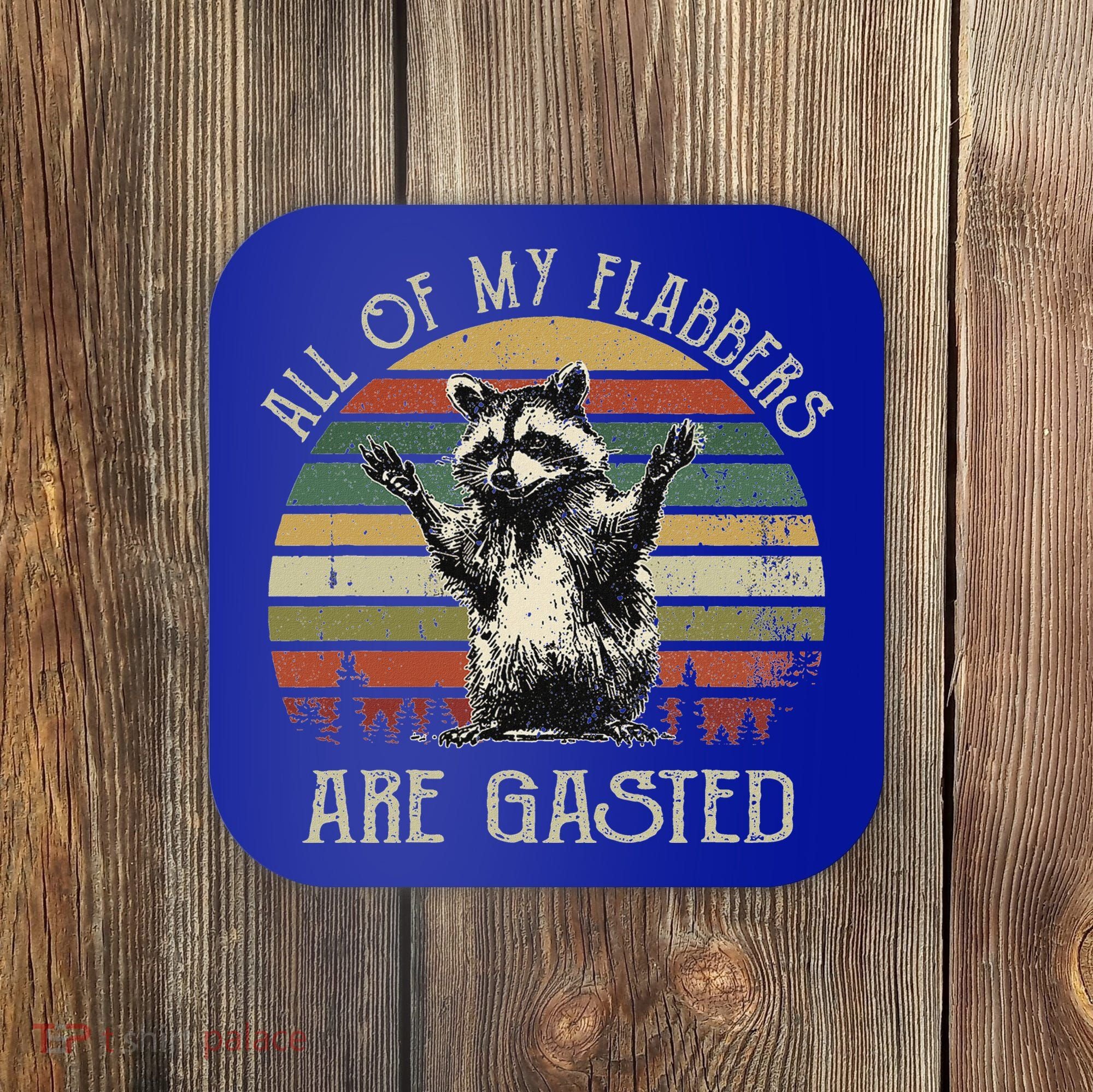 All Of My Flabbers Are Gasted Raccoon Coaster