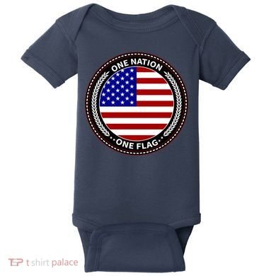 America One Nation One Flag Baby Bodysuit