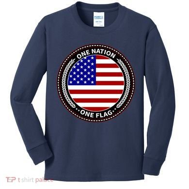 America One Nation One Flag Kids Long Sleeve Shirt
