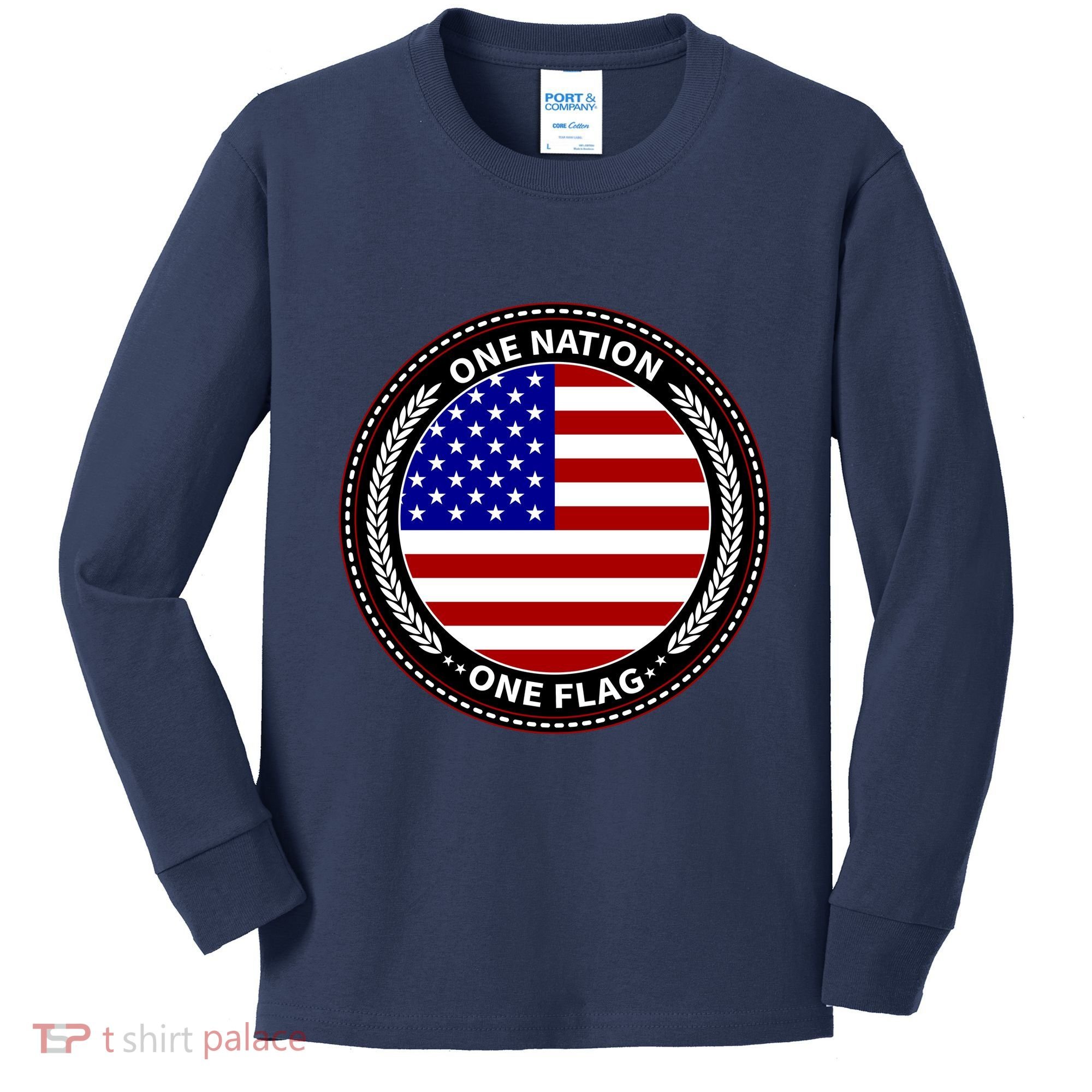 America One Nation One Flag Kids Long Sleeve Shirt