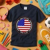 America One Nation One Flag Kids T-Shirt thumb 3