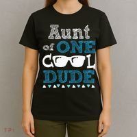 Aunt Of One Cool Dude Funny Birthday Boy Cool T-Shirt thumb 4