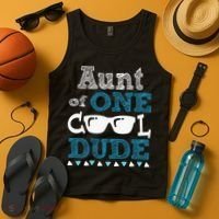 Aunt Of One Cool Dude Funny Birthday Boy Cool Tank Top thumb 4